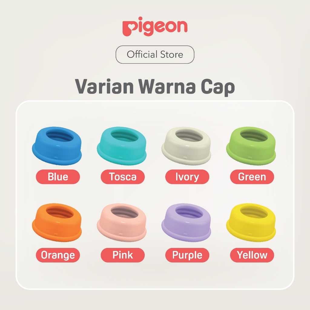 PIGEON Screw Cap & Nipple Dot Cover Slim Neck Biomass-PP Tahan Suhu 120°C Foto 2