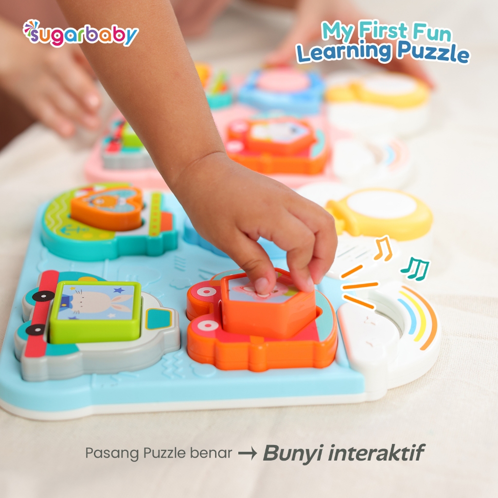 Sugarbaby My First Learning Puzzle Mainan Edukasi Interaktif Bayi 1-3 Tahun dengan Efek Suara Foto 3