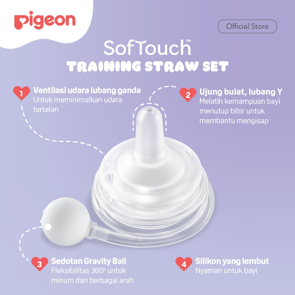 Pigeon Botol Susu BPP Wide Neck 240ml & SofTouch Training Straw Set Bundle Anti Foto 5
