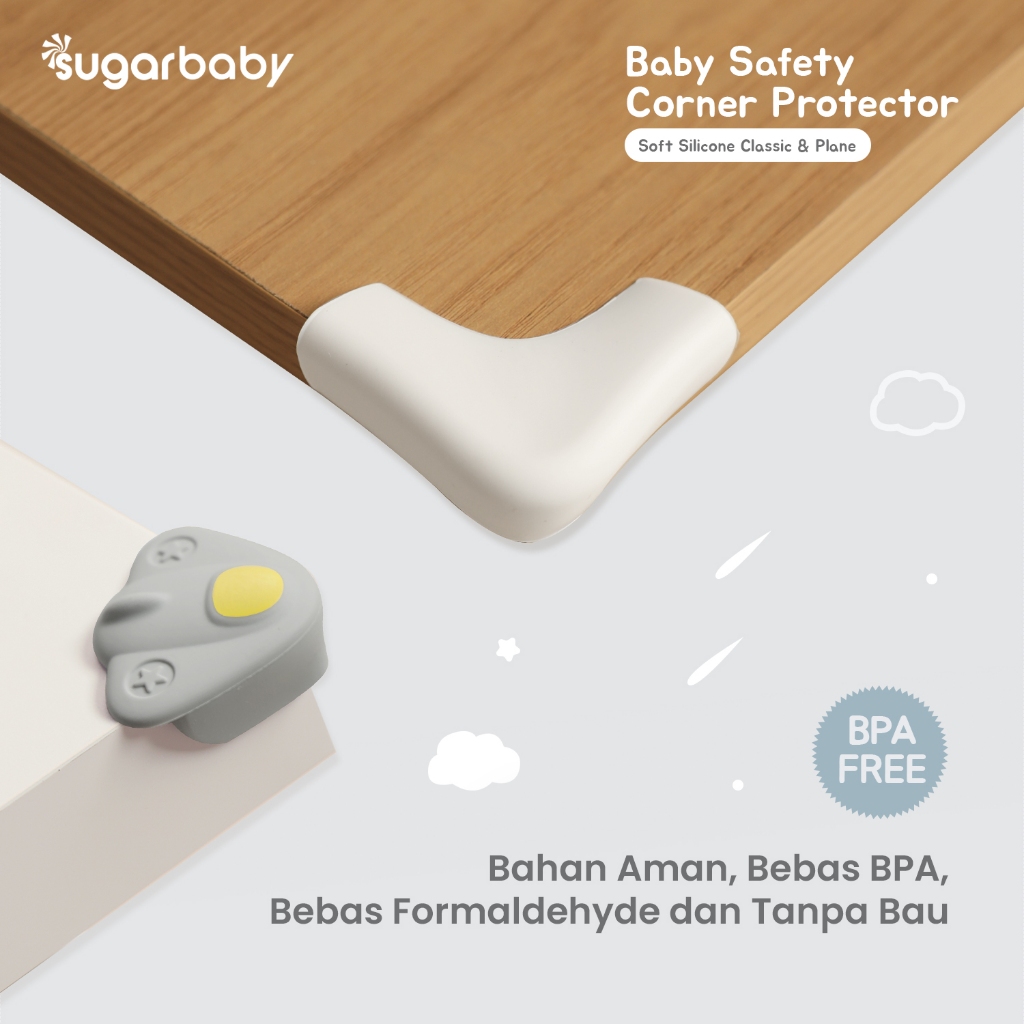 Sugarbaby Baby Safety Corner Protector Silikon Lembut Classic & Plane 4 PCS Foto 4