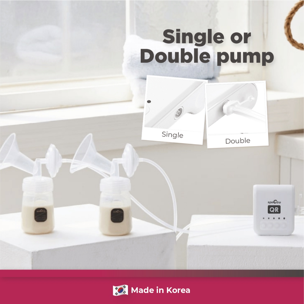 Pompa ASI Elektrik Ganda Spectra QR Double Breastpump Portable Baterai Foto 4
