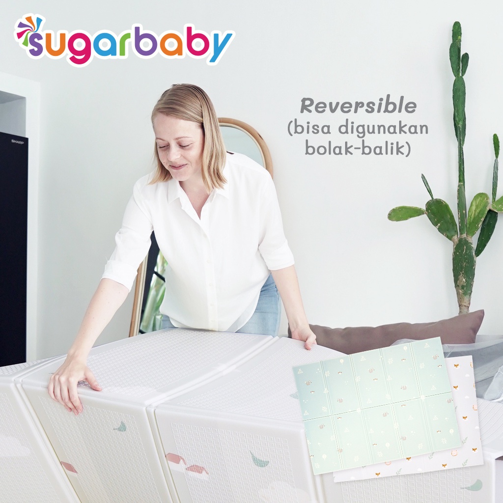 SUGAR BABY Foldable Baby Playmat Nature Series XL Anti Licin Anti Air Matras Bayi Foto 5