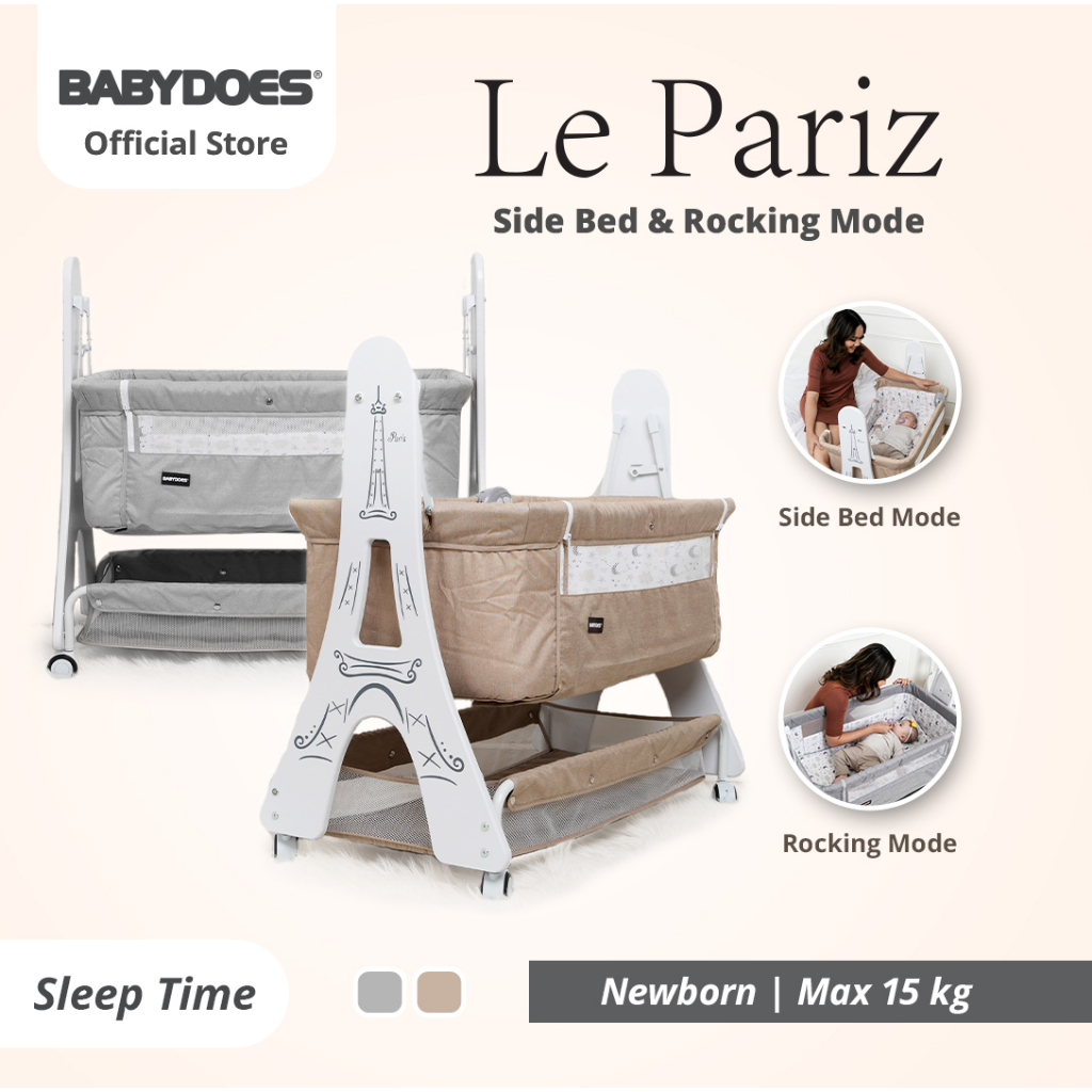 Babydoes Le Pariz Baby Box Multifungsi Side Bed Rocking Mode Musik Net Nyamuk Foto 2