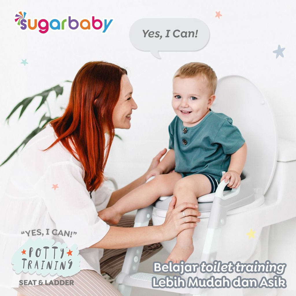 Sugarbaby Potty Training Seat & Ladder YesICan Dudukan Toilet Anak Anti Slip Portable Foto 3