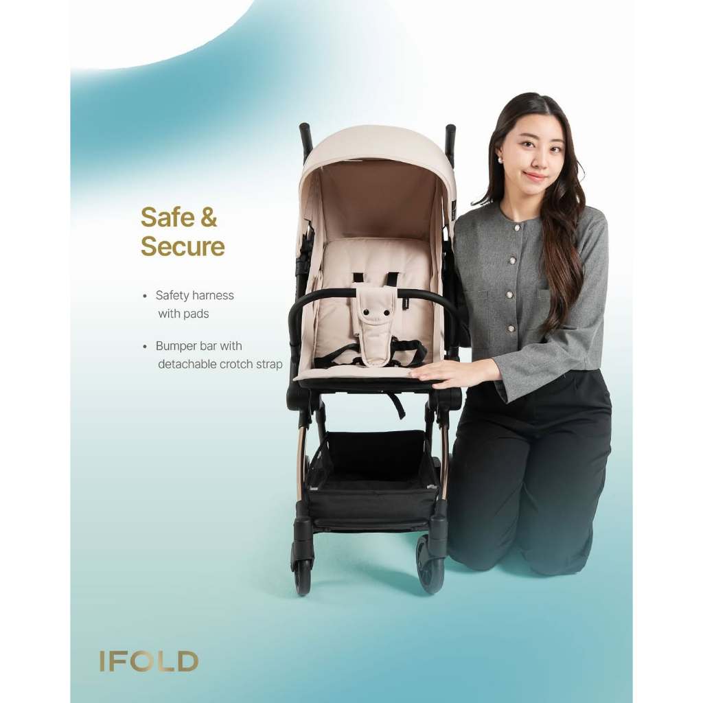 Babydoes IFOLD Stroller Cabin Size Portable Ringan 5 Kg Bawa ke Kabin Pesawat Foto 4