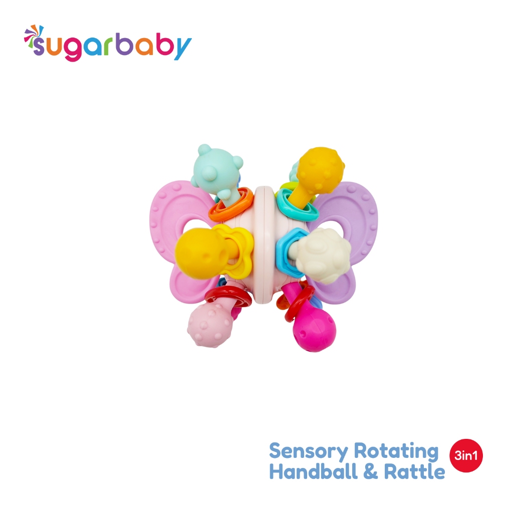 Sugarbaby Fun Fish Sensory Rotating Handball Rattle Teether 3in1 Mainan Bayi BPA Free Foto 8