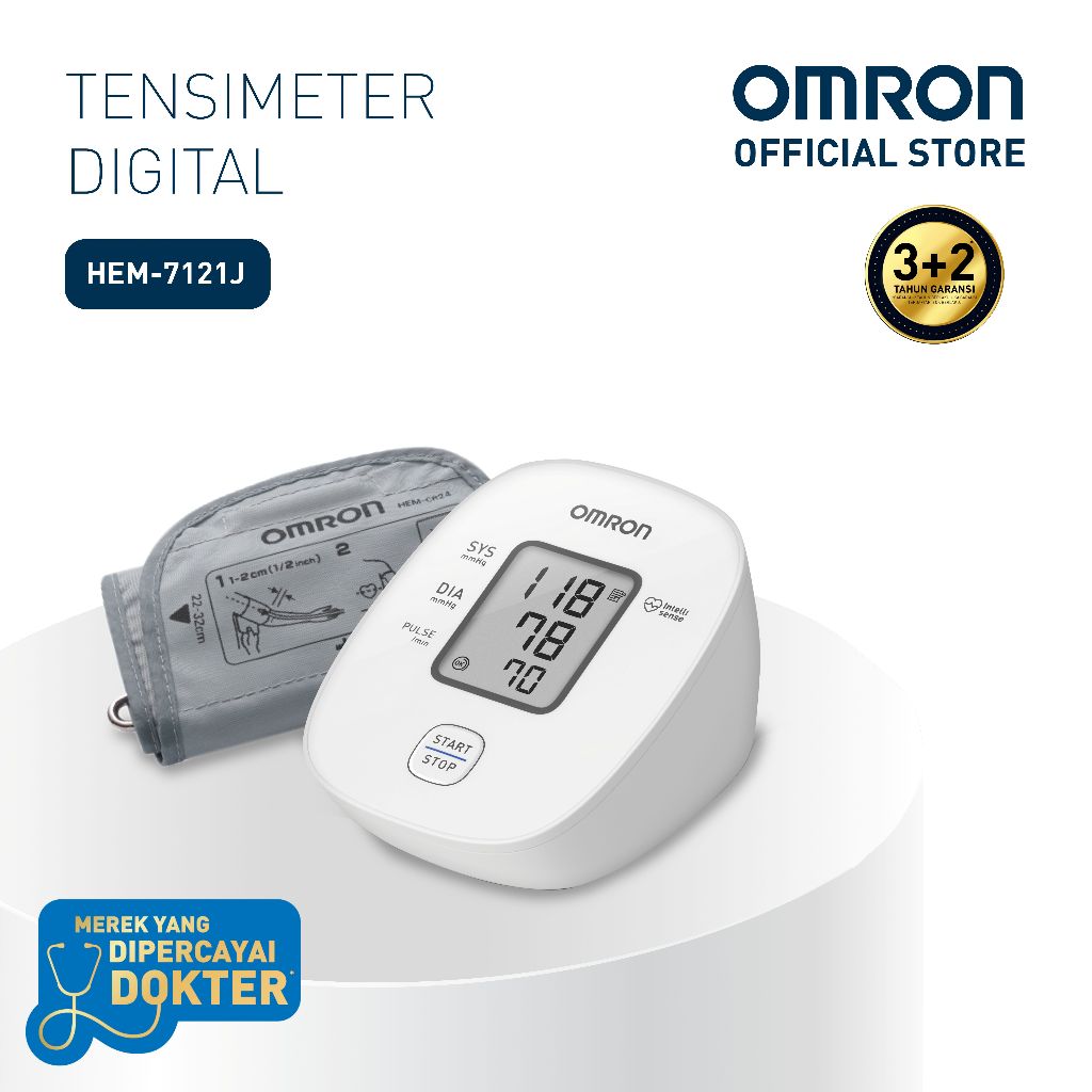 Tensimeter Digital OMRON HEM-7121J Monitor Tekanan Darah Akurat dengan Teknologi IntelliSense