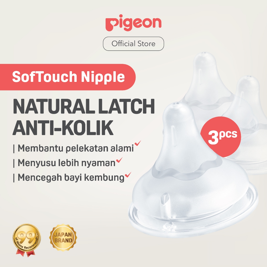 Dot Bayi Pigeon SofTouch Wide Neck 3pcs Blister Original Anti Kolik AVS Silikon Food