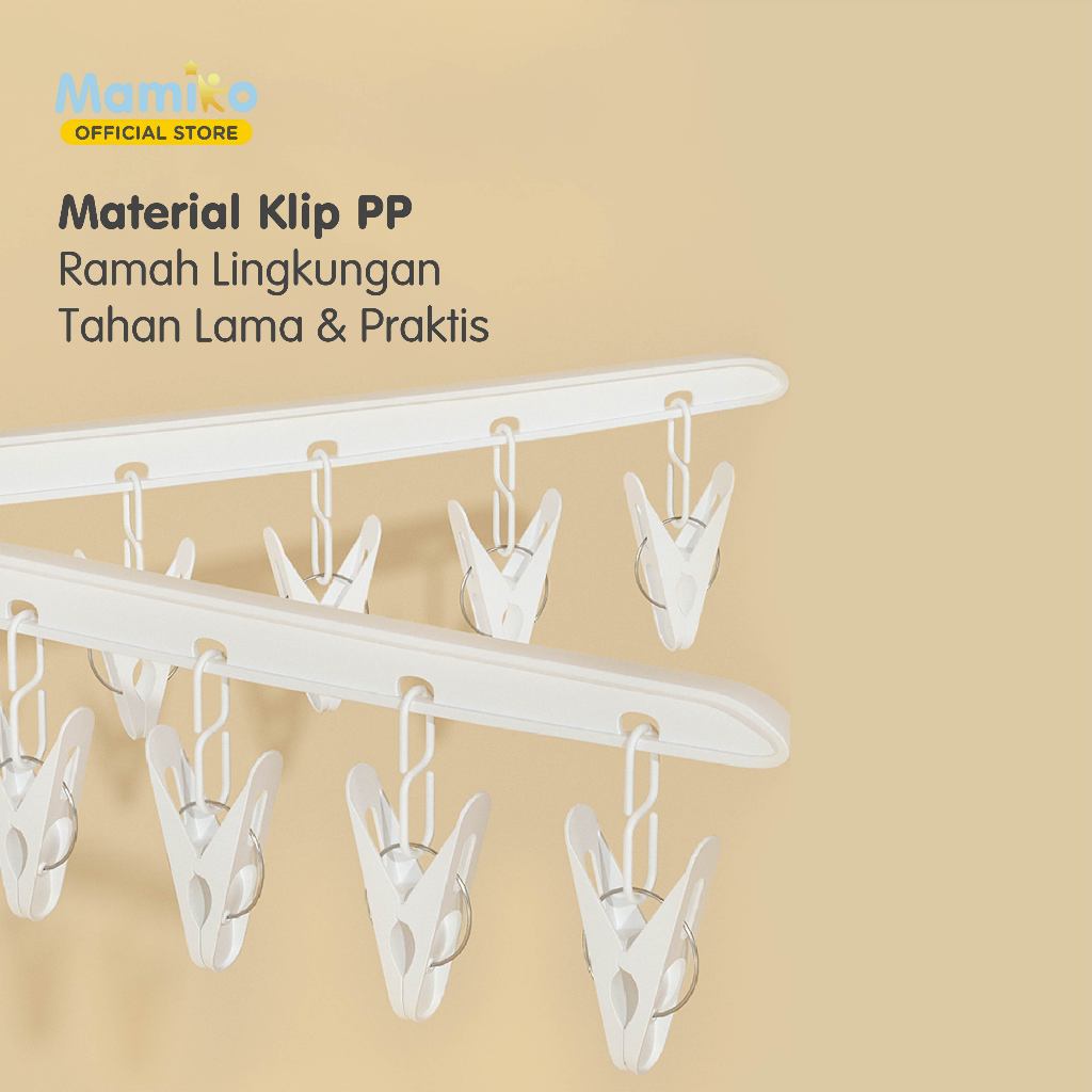 Mamiko Rak Jemuran Bayi 3 Tingkat 30 Klip Lipat Portable Folding Umbrella Stand Foto 4