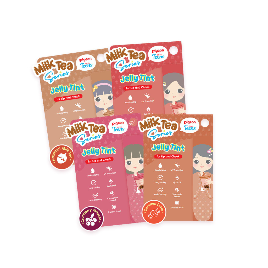 PIGEON TEENS Jelly Tint Milk Tea Series Lip Tint Transferproof Longlasting dengan UV Protection Foto 2
