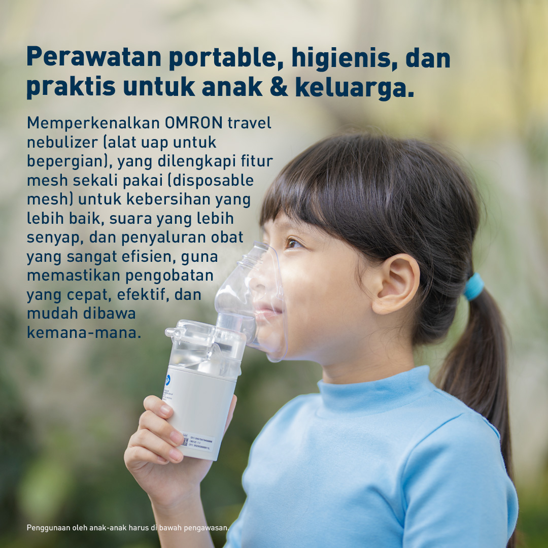 Nebulizer Ultrasonic Mesh Omron NE-U200 Portable Posisi 360° Hampir Tanpa Suara Foto 7