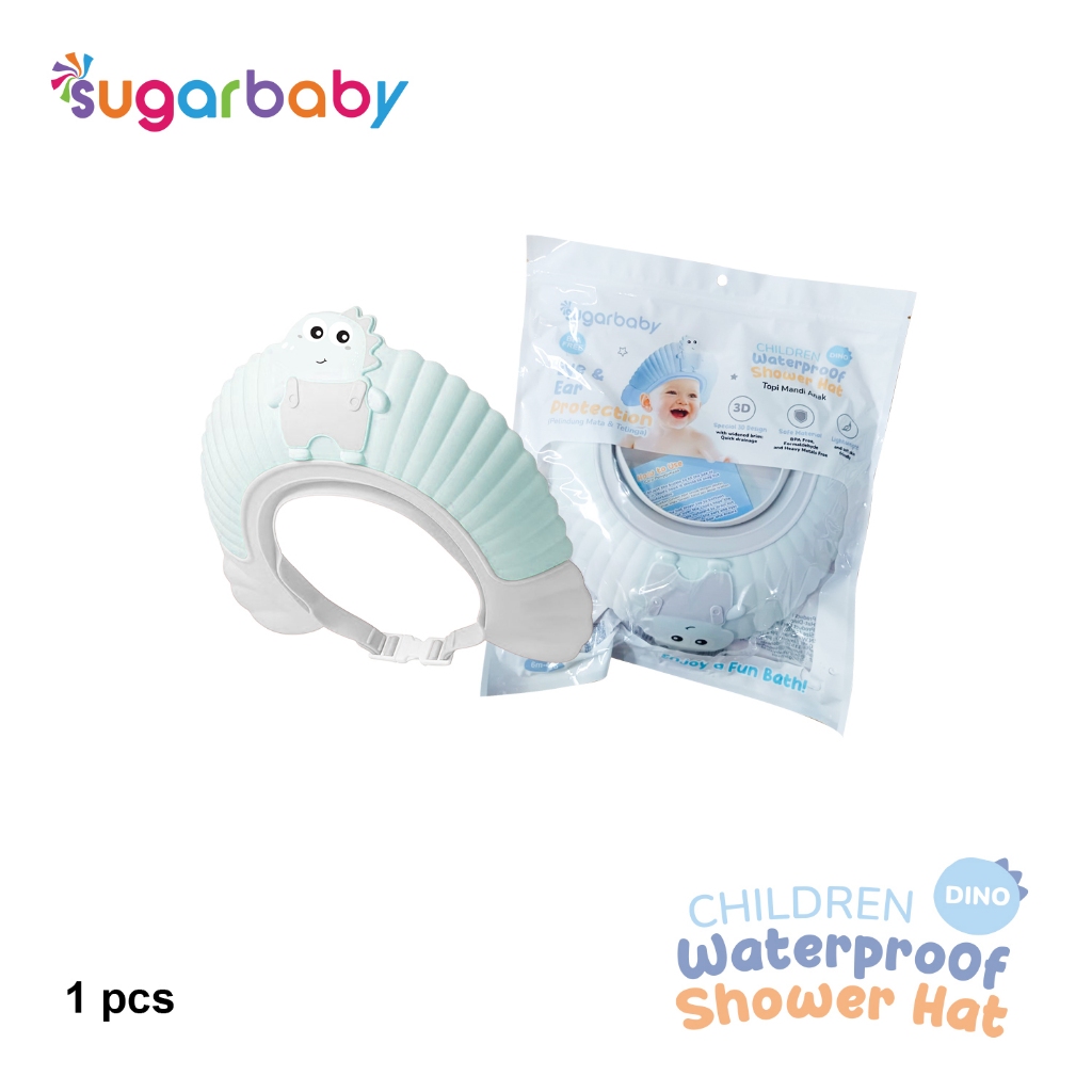 Topi Keramas Bayi Sugarbaby Waterproof Shower Hat Anti Air Masuk Telinga Foto 6