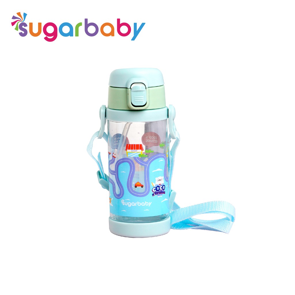 Botol Minum Anak Sugar Baby TRITAN 400 ml Anti Bocor dengan Sedotan Silicone Foto 6