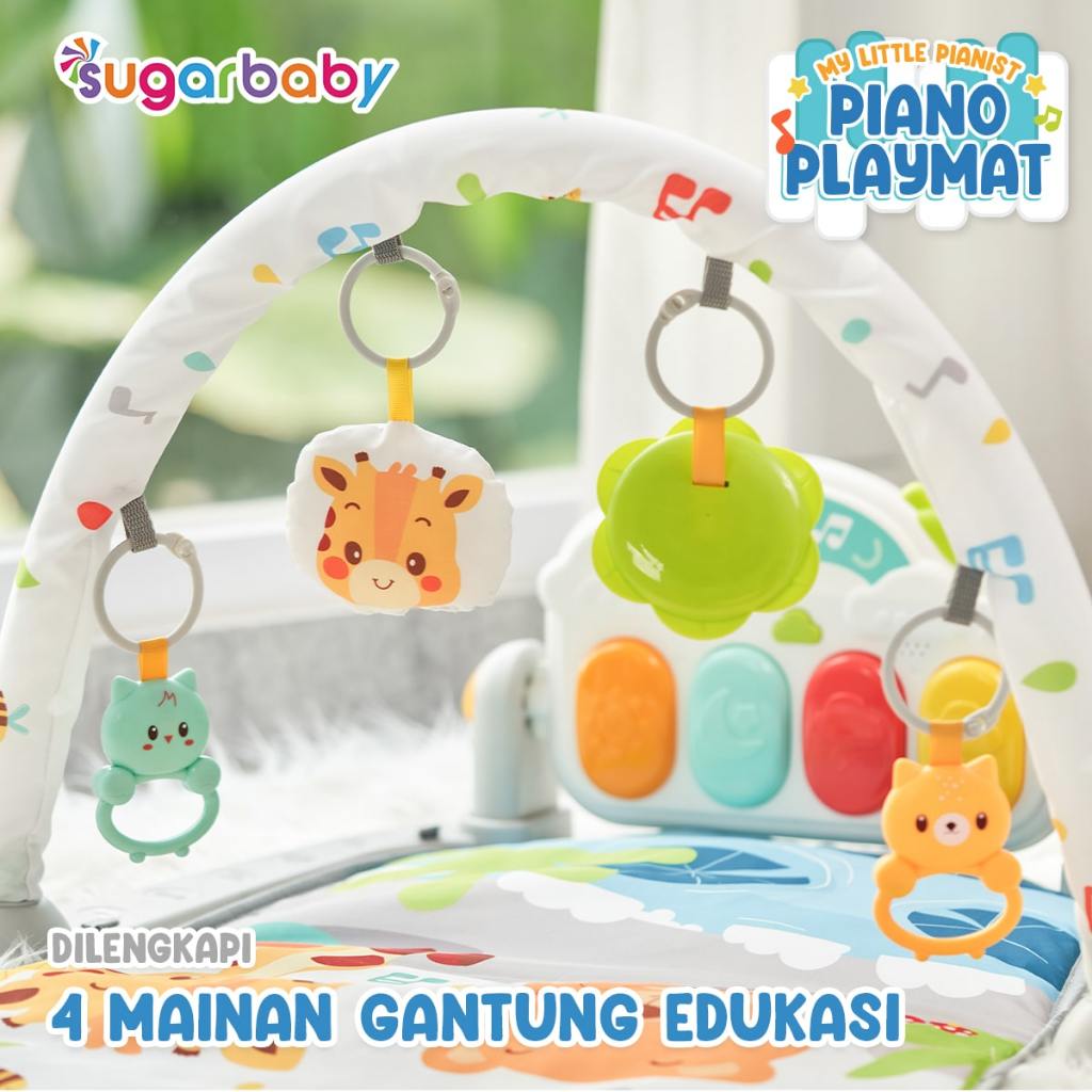 Playmat Piano Bayi Sugar Baby My Little Pianist Play Gym dengan Mainan Gantung 4 Foto 5