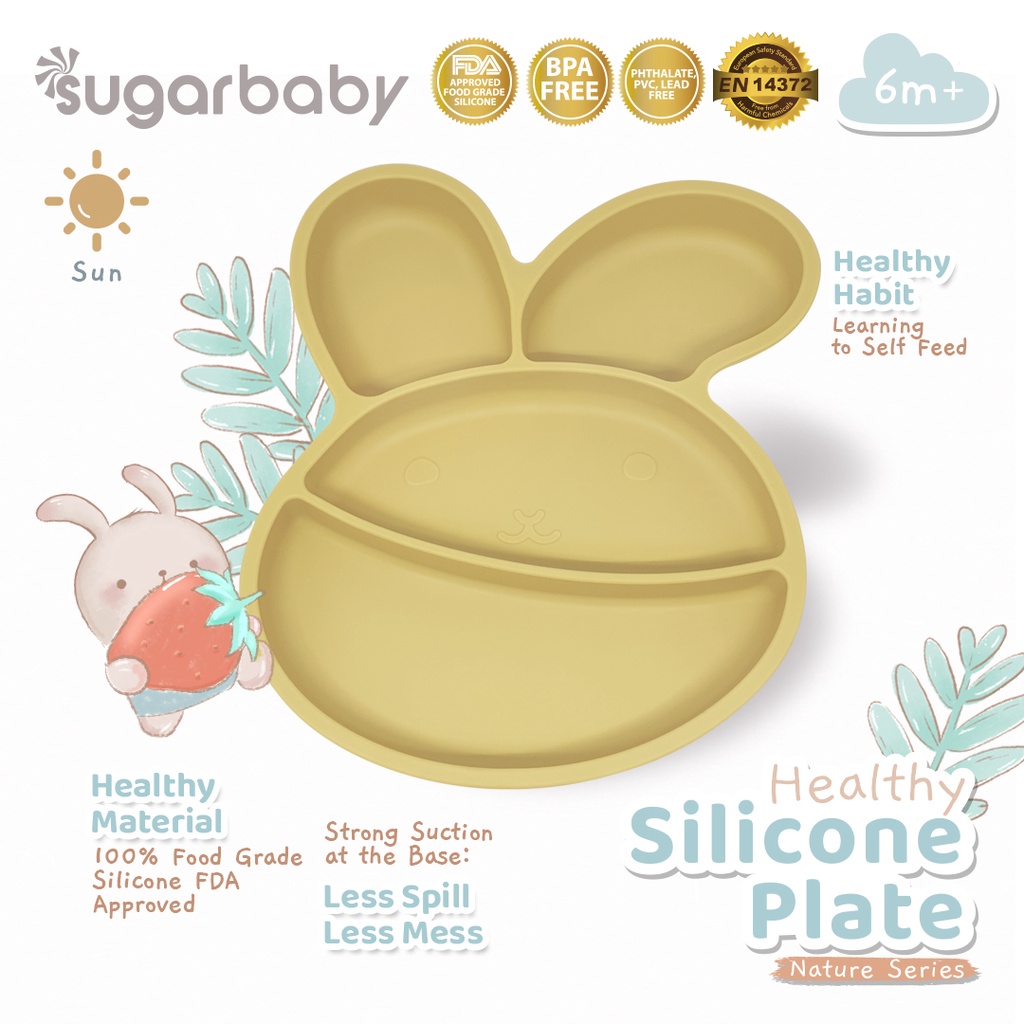 Piring Silikon Bayi Sugarbaby Healthy Silicone Plate Nature Series Food Grade FDA Foto 6