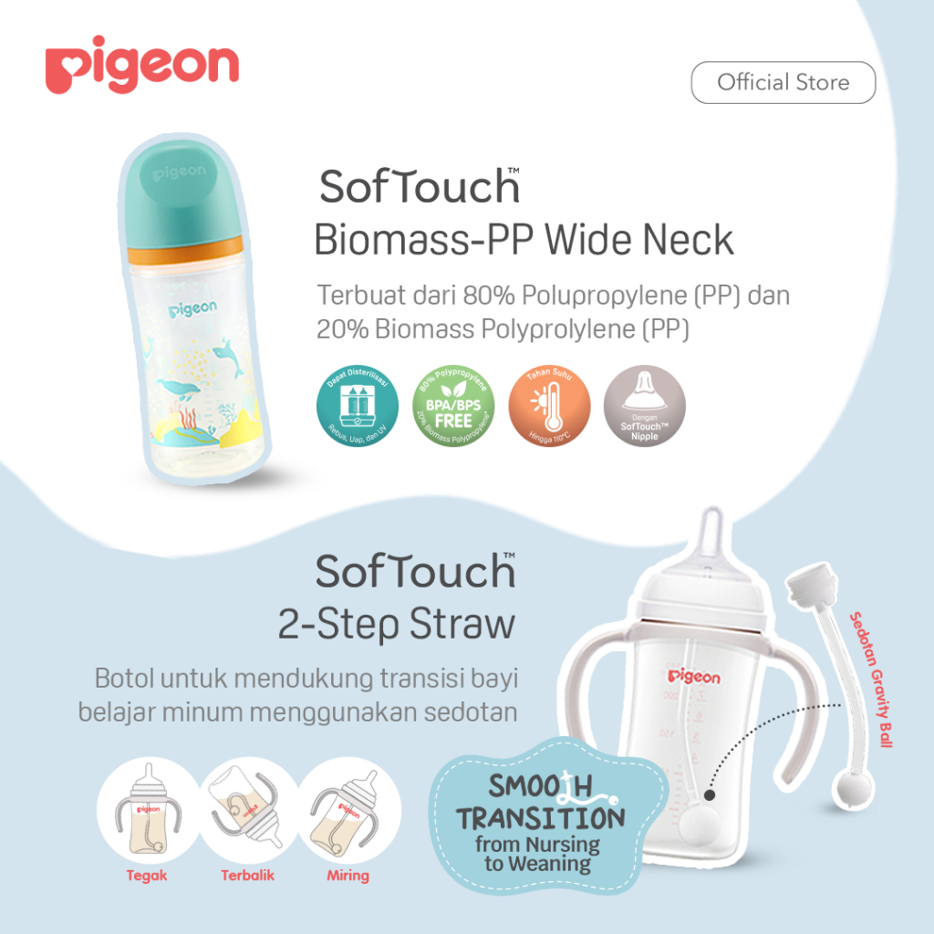 Pigeon Nursing to Weaning Bundle Set Botol Susu Bayi BPP Wide Neck 240ml & Foto 3