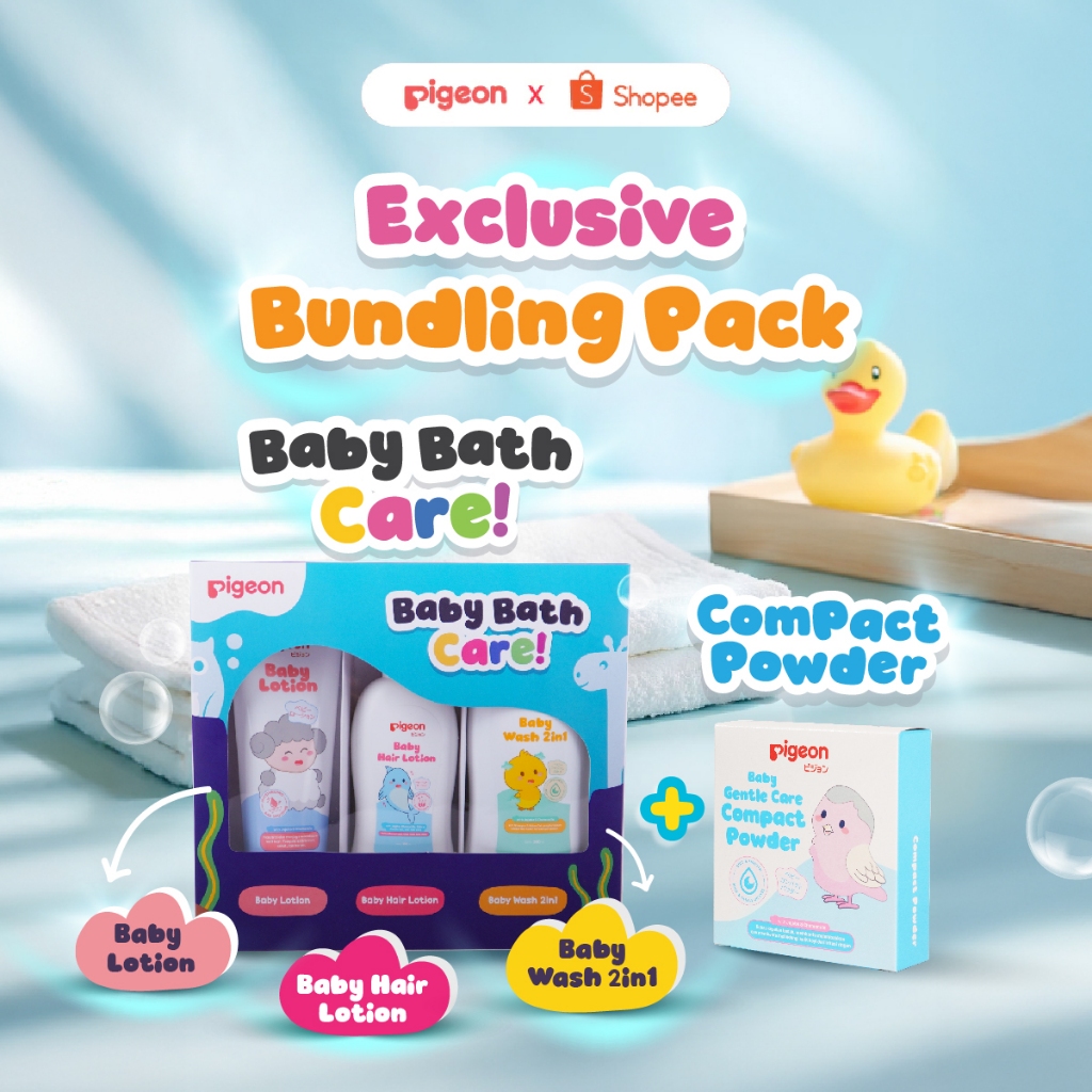 Pigeon Baby Bath Care Set Travel Kit Paket Perlengkapan Mandi Bayi 4 Item Foto 6