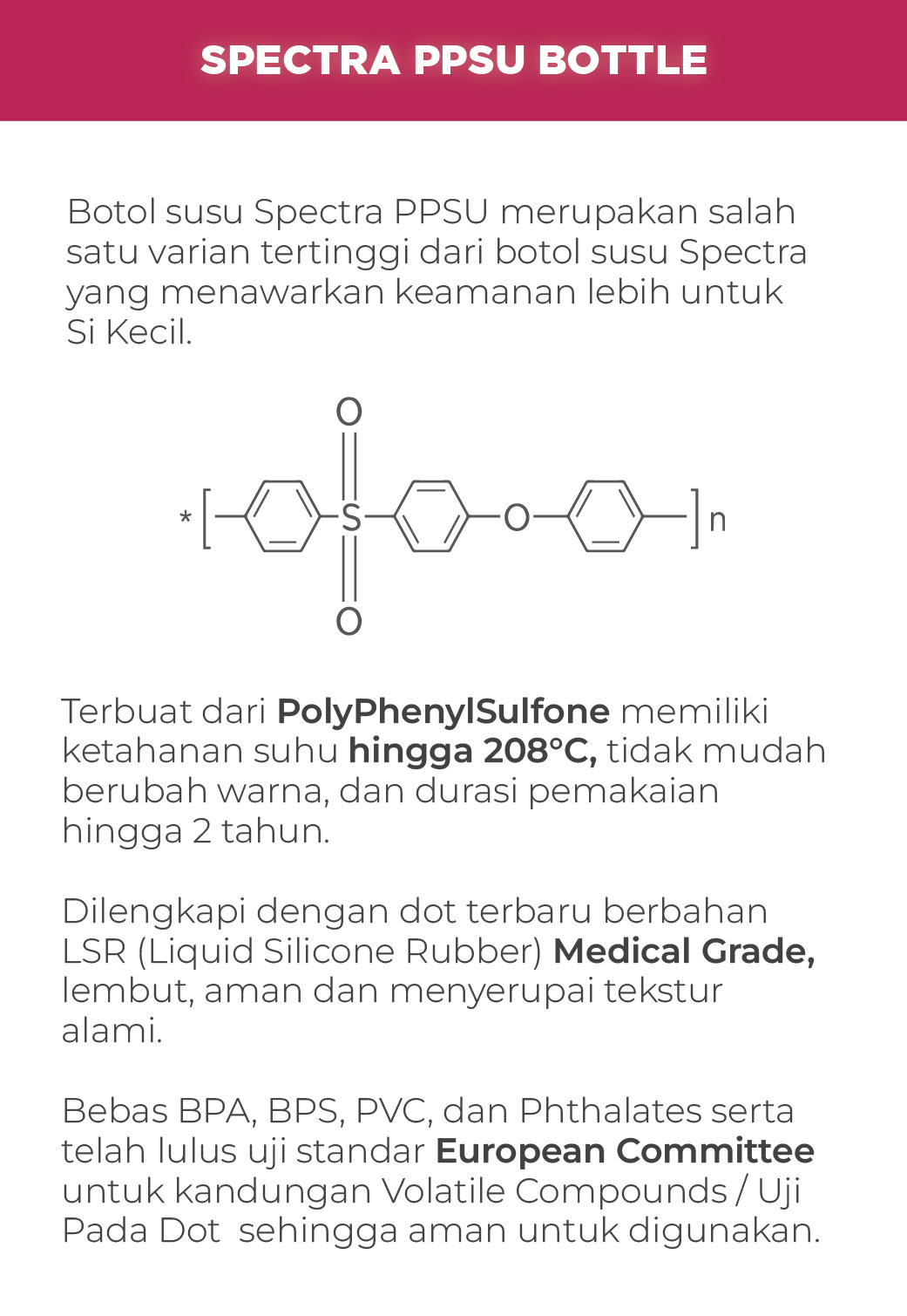 Botol Susu Spectra PPSU 260 ml Polyphenylsulfone untuk Bayi Usia 3-6 Bulan Foto 7