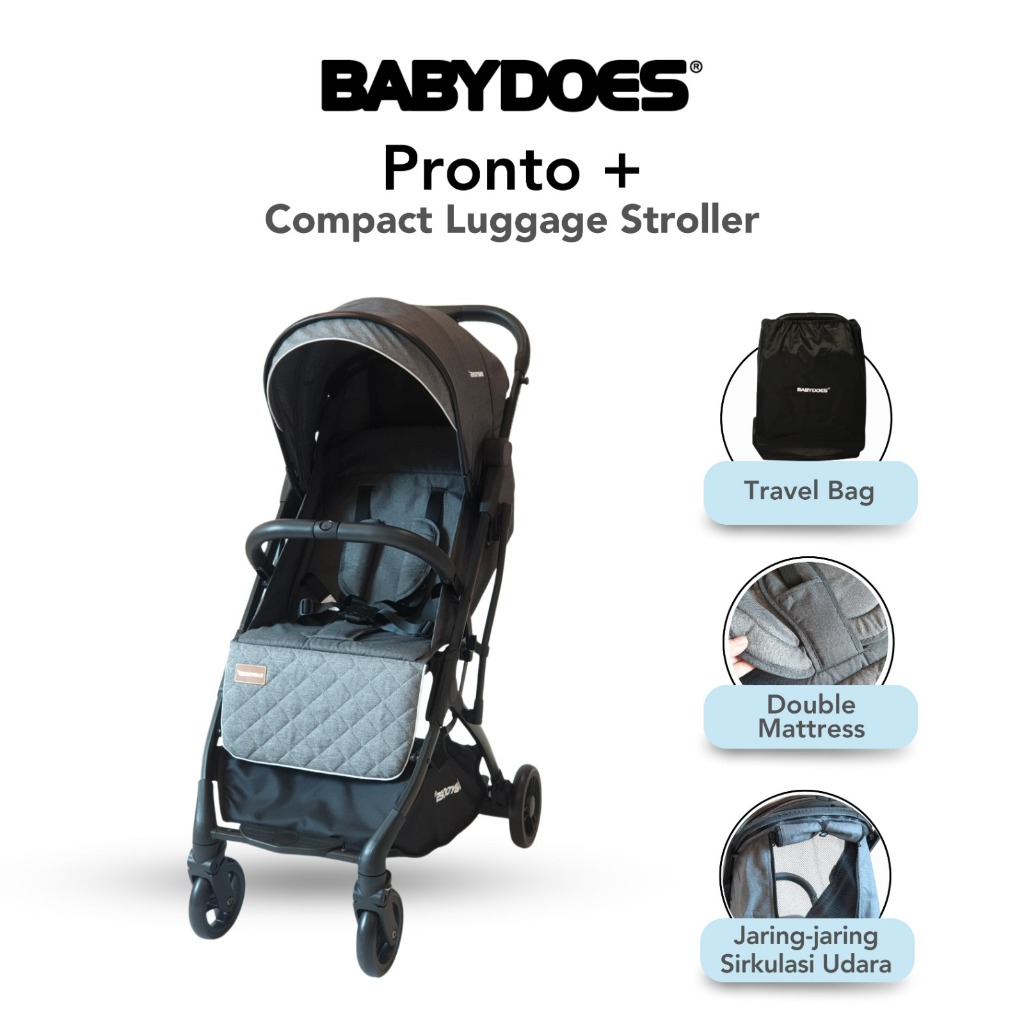 Babydoes Pronto+ Stroller Travel Ringan 7kg Compact Ditarik Seperti Koper