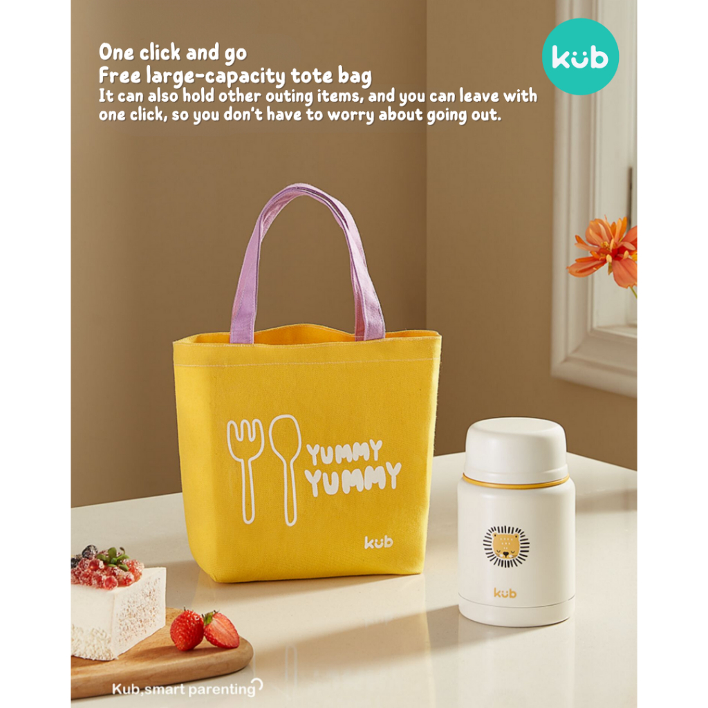 Tote Bag Canvas KUB Tas Bekel Makan Anak Kapasitas 480ml Foto 3