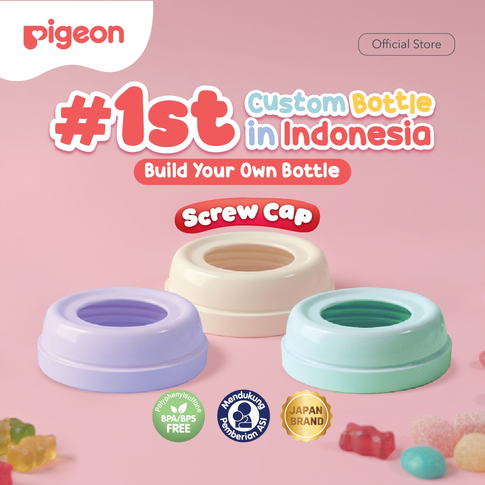Pigeon BYOB SofTouch Screw Neck Cap 1 Pcs BPA Free Pilihan 12 Warna