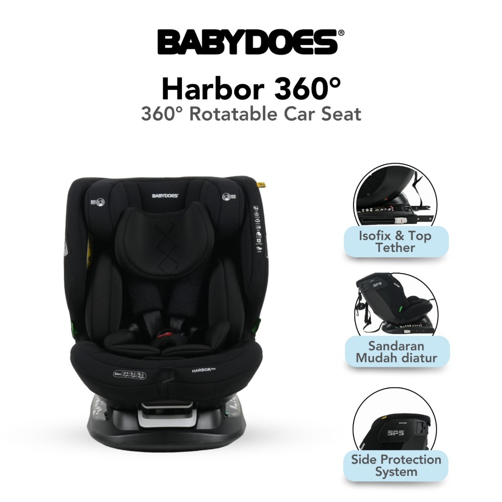 Babydoes Harbor Car Seat 360 Rotating Isofix ECE R129/03 Group 0+