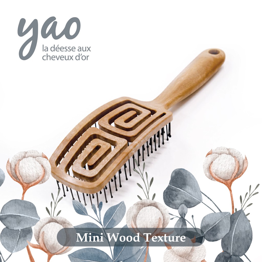Sisir Kayu Anti Rontok Yao Korea Wood Texture Hair Comb untuk Rambut Indah Foto 3