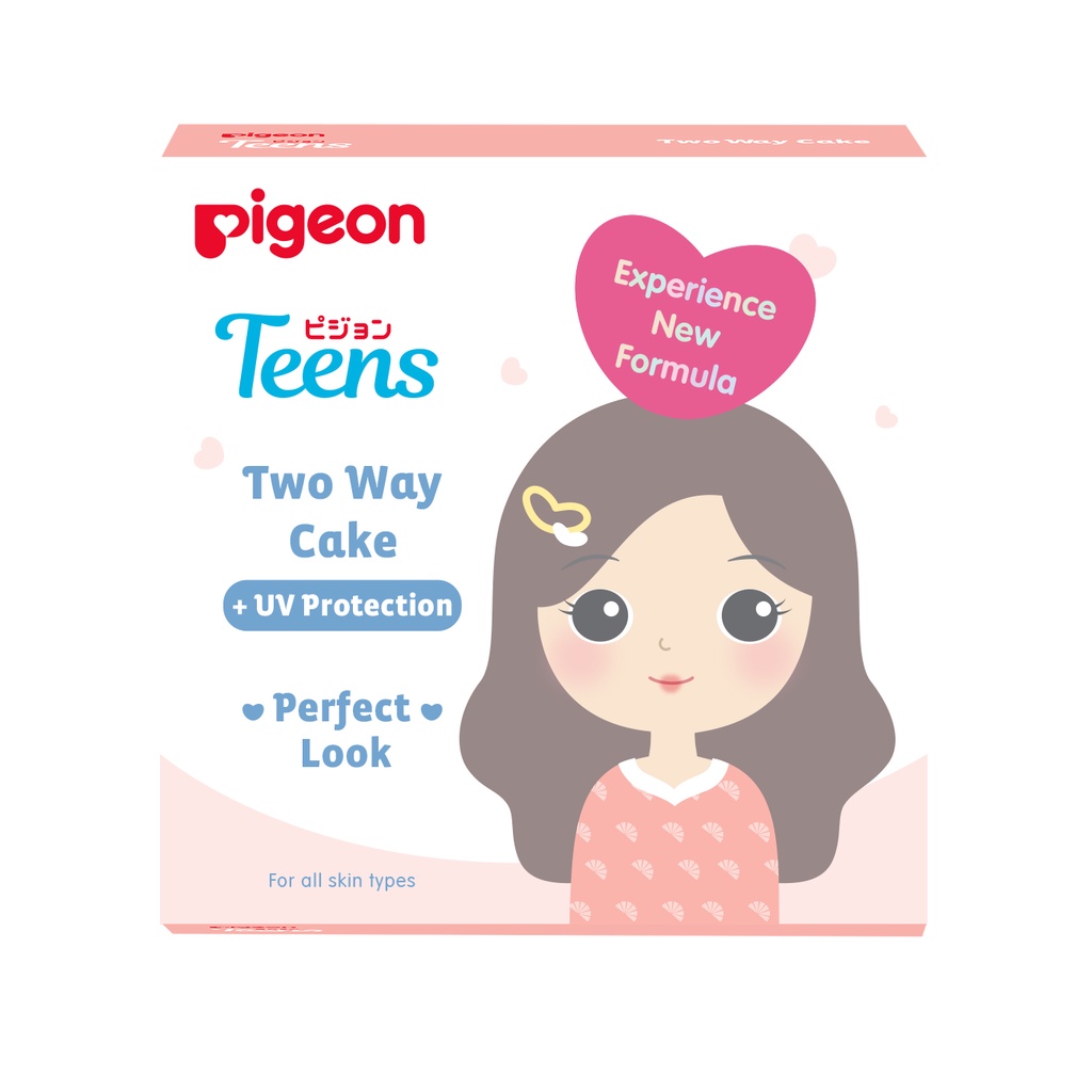 Pigeon TEENS Two Way Cake Compact Powder 14Gr Natural dengan UV Protection Foto 2