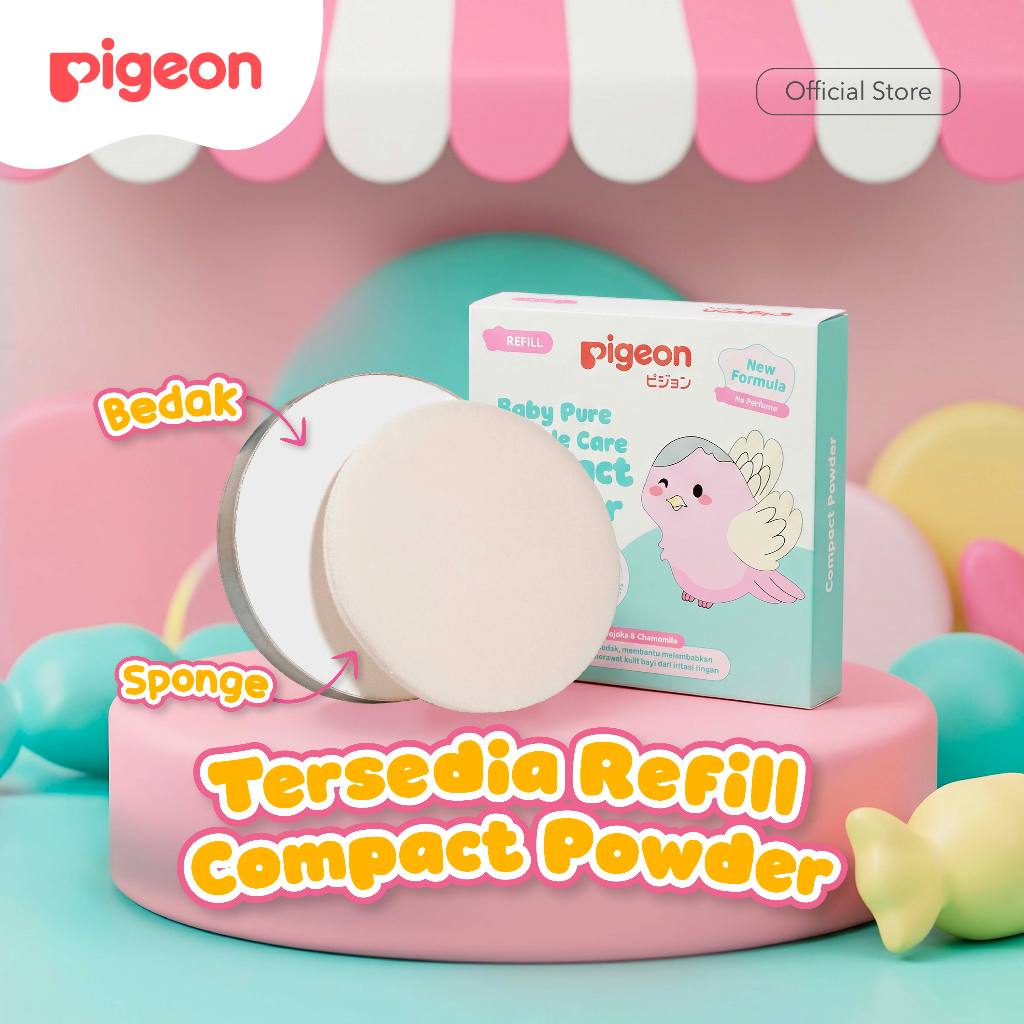 Pigeon Baby Pure & Gentle Care Compact Powder Bedak Padat Talc-Free Chamomile 45gr Foto 6