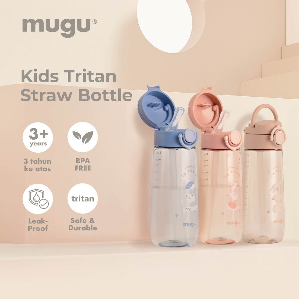 Botol Minum Anak Mugu Tritan Anti Tumpah