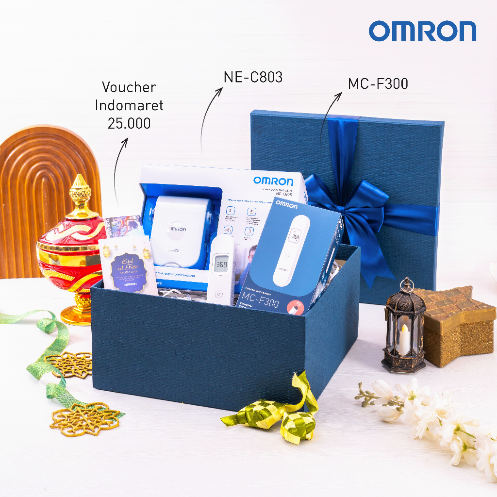 Hampers Perlindungan Kesehatan Anak Omron Nebulizer NE-C803 & Termometer Dahi MC-F300 Foto 3