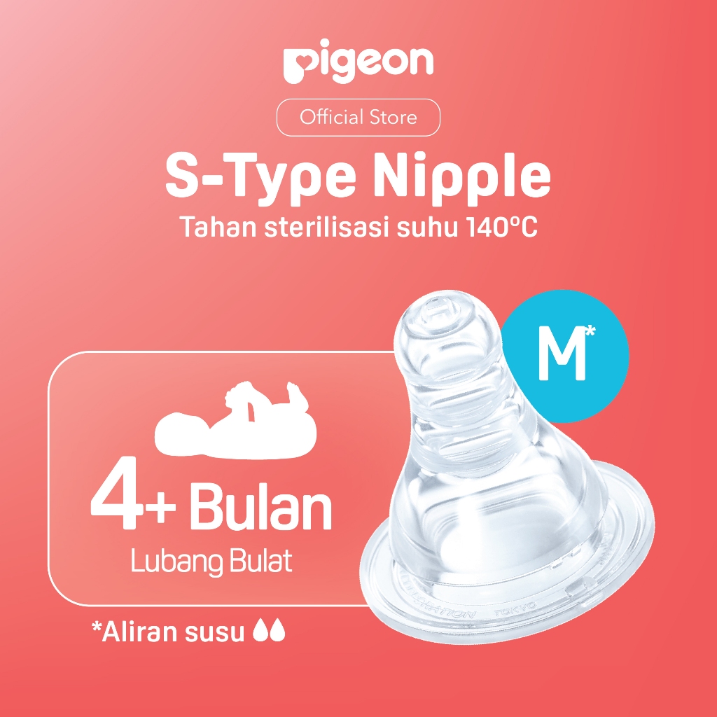 PIGEON Peristaltic S-Type Nipple Slim Neck Size LL Original - Dot Anti Kolik & Foto 6
