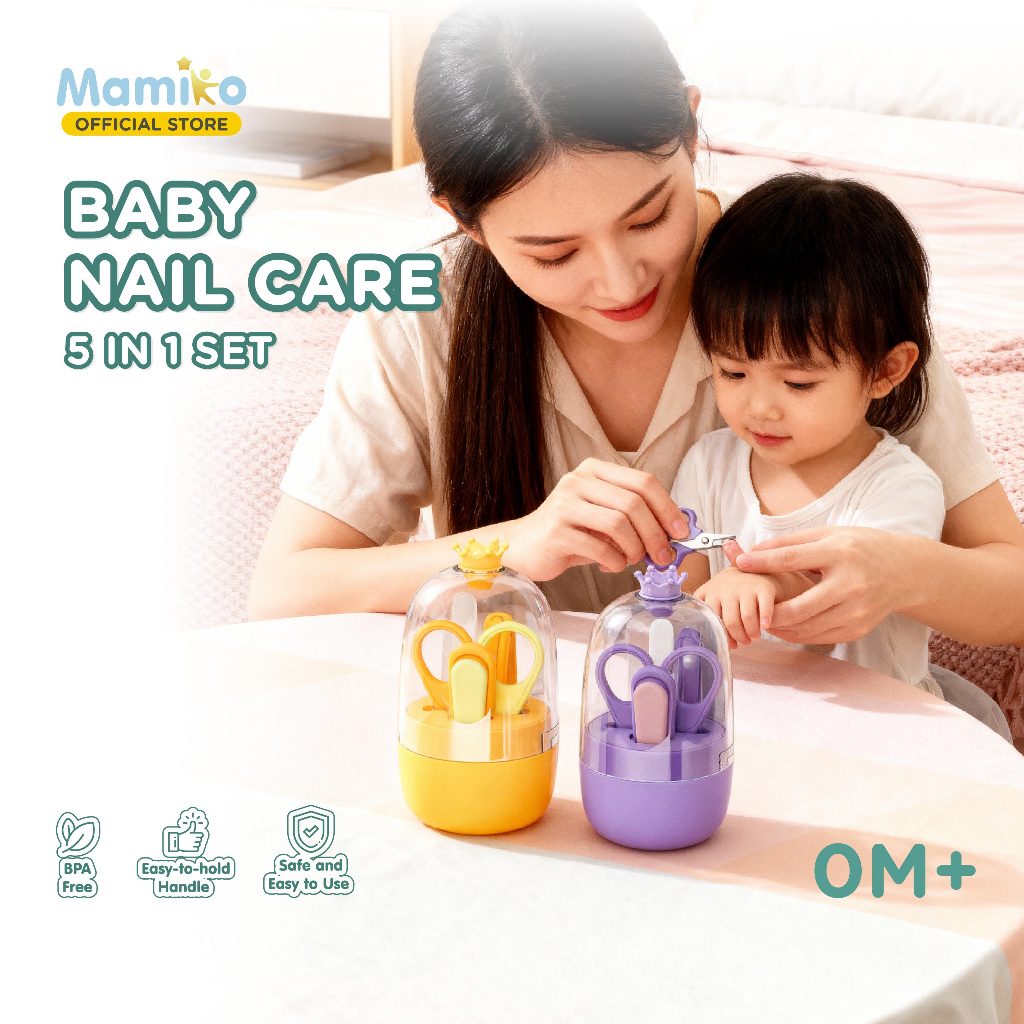 Mamiko Baby NailCare 5in1 Set Alat Perawatan Kuku Bayi dengan Clipper 360° dan Kotak