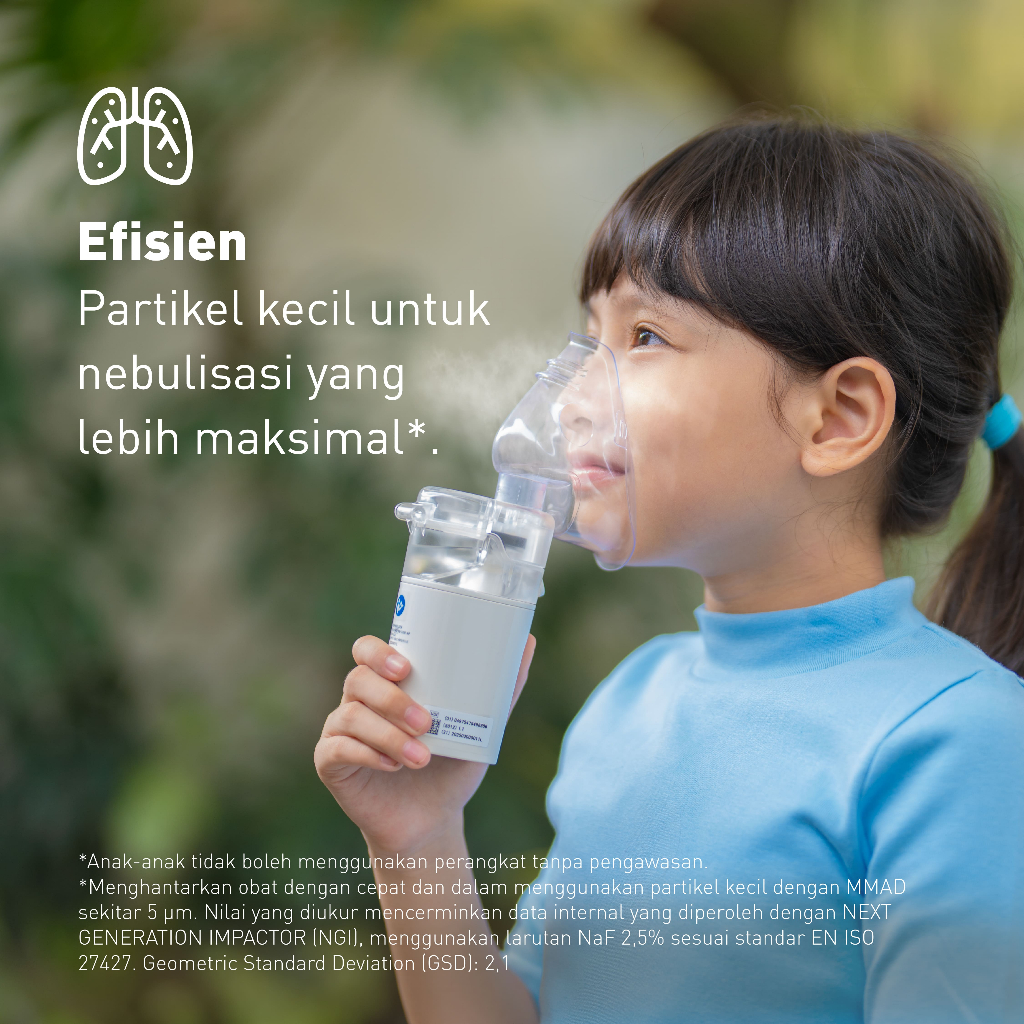 Nebulizer Ultrasonic Mesh Omron NE-U200 Portable Posisi 360° Hampir Tanpa Suara Foto 2