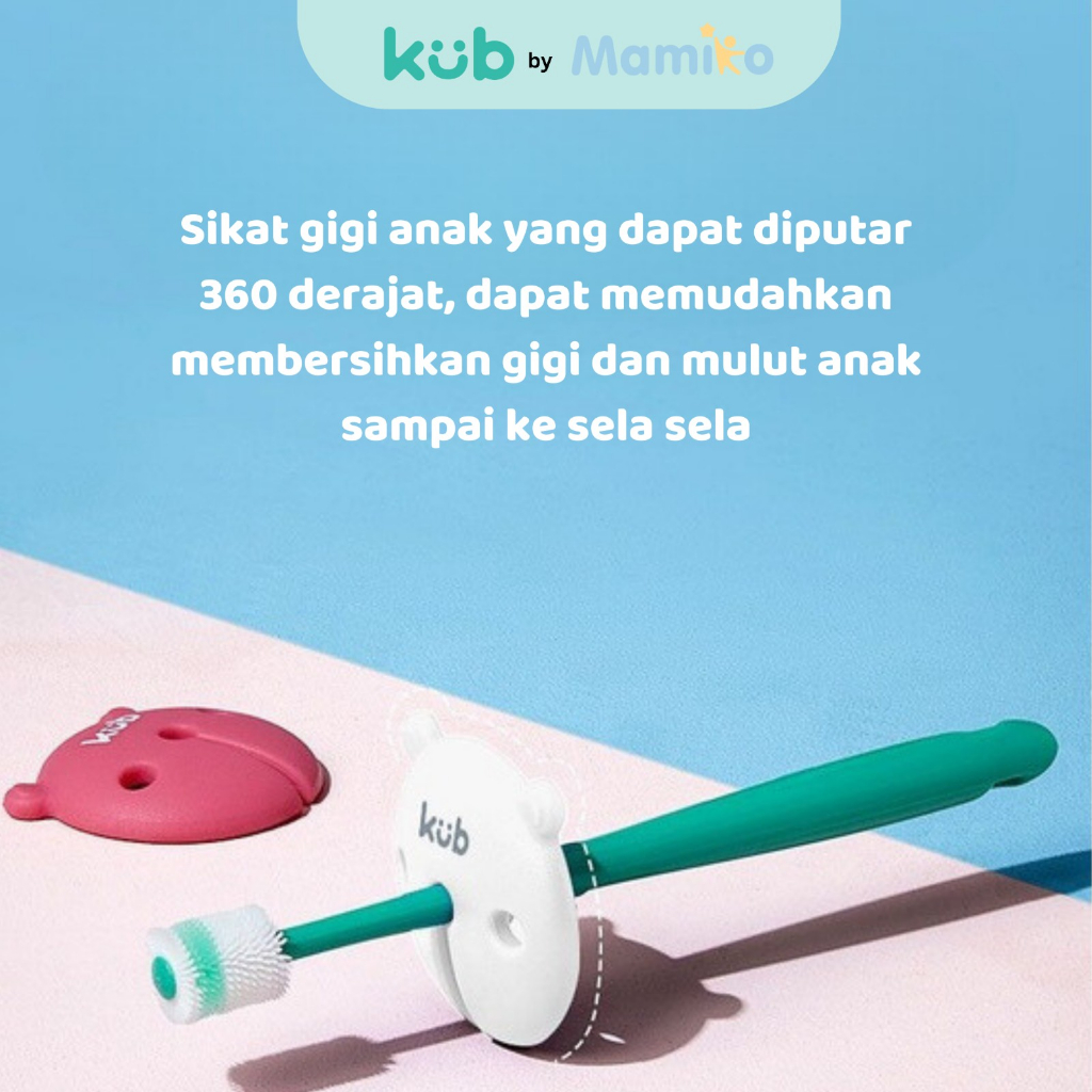 KUB Sikat Gigi Bayi 360 Derajat Silicone Lembut untuk Usia 0-36 Bulan Foto 2
