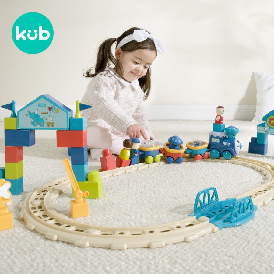 Mainan Kereta Api KUB Railway Park 36 Pcs Set Rel Track Anak ABS Foto 7