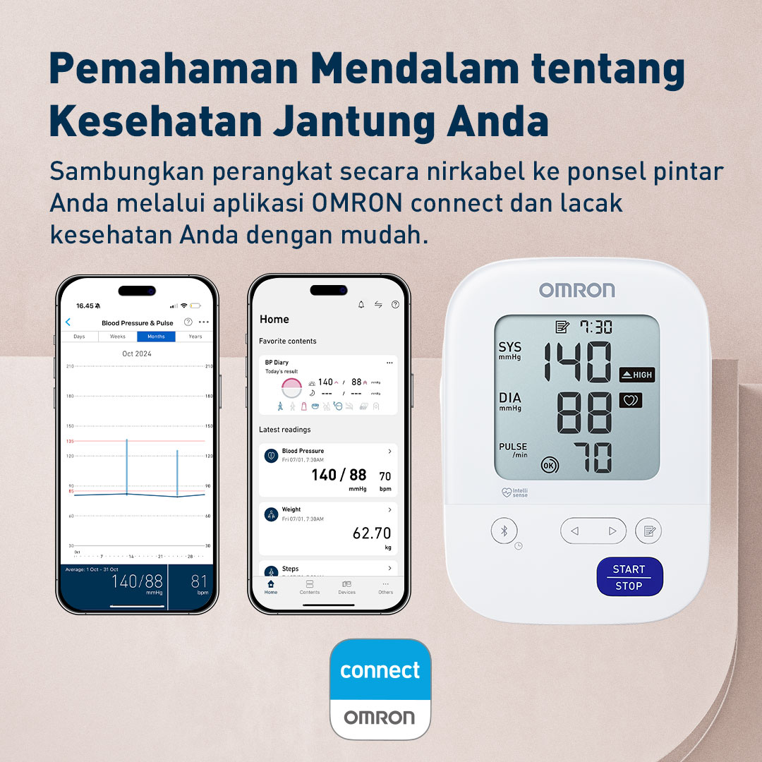 Tensimeter Digital OMRON HEM-7156T Bluetooth IntelliWrap Manset L 22-42cm Foto 8