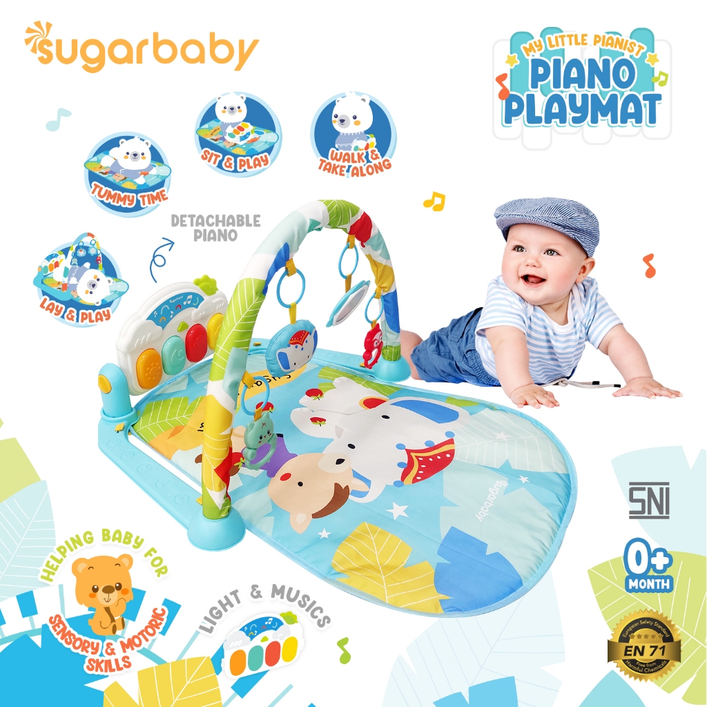 Playmat Piano Bayi Sugar Baby My Little Pianist Play Gym dengan Mainan Gantung 4 Foto 6