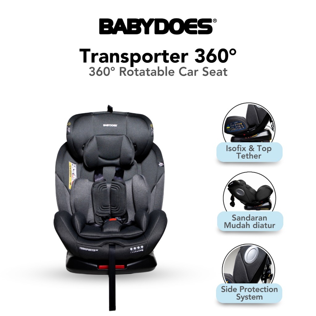 Babydoes Transporter Car Seat 360° untuk Bayi Newborn hingga 36 Kg dengan ISOFIX Foto 2