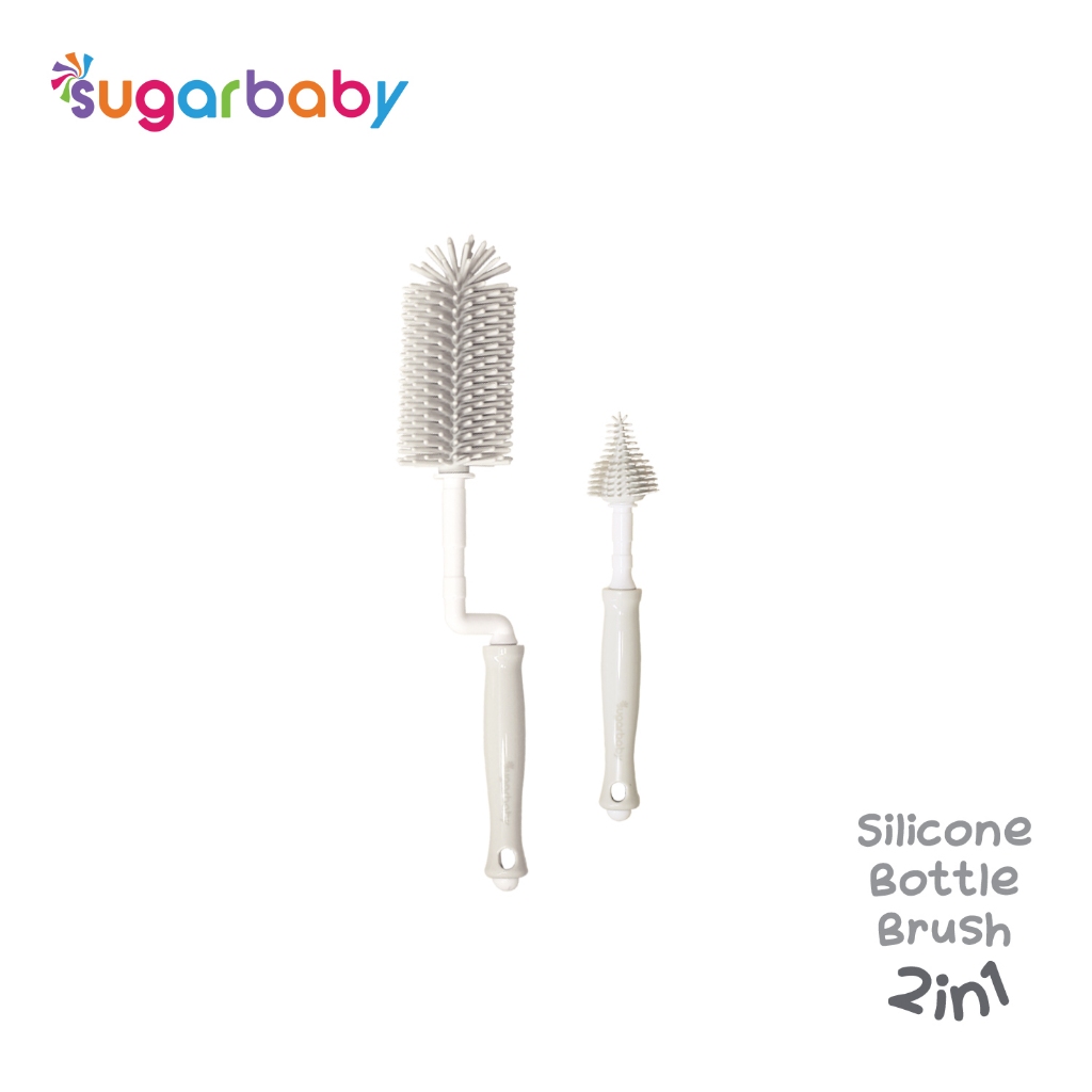 Sugarbaby Standing Silicone Bottle Brush 2in1 + Nipple Brush BPA Free Pembersih Botol Bayi Foto 8
