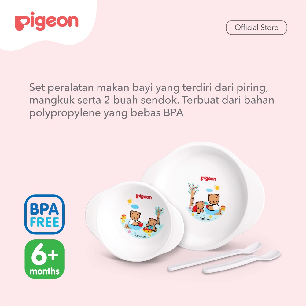 PIGEON Feeding Set Mini Peralatan Makan Bayi MPASI Piring Mangkuk Sendok BPA Free Foto 2