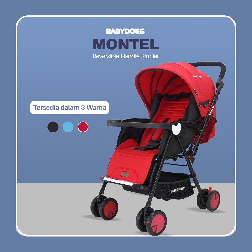 Stroller Babydoes Montel Reversible Handle Mode Dilipat Mudah Newborn 20kg Foto 6