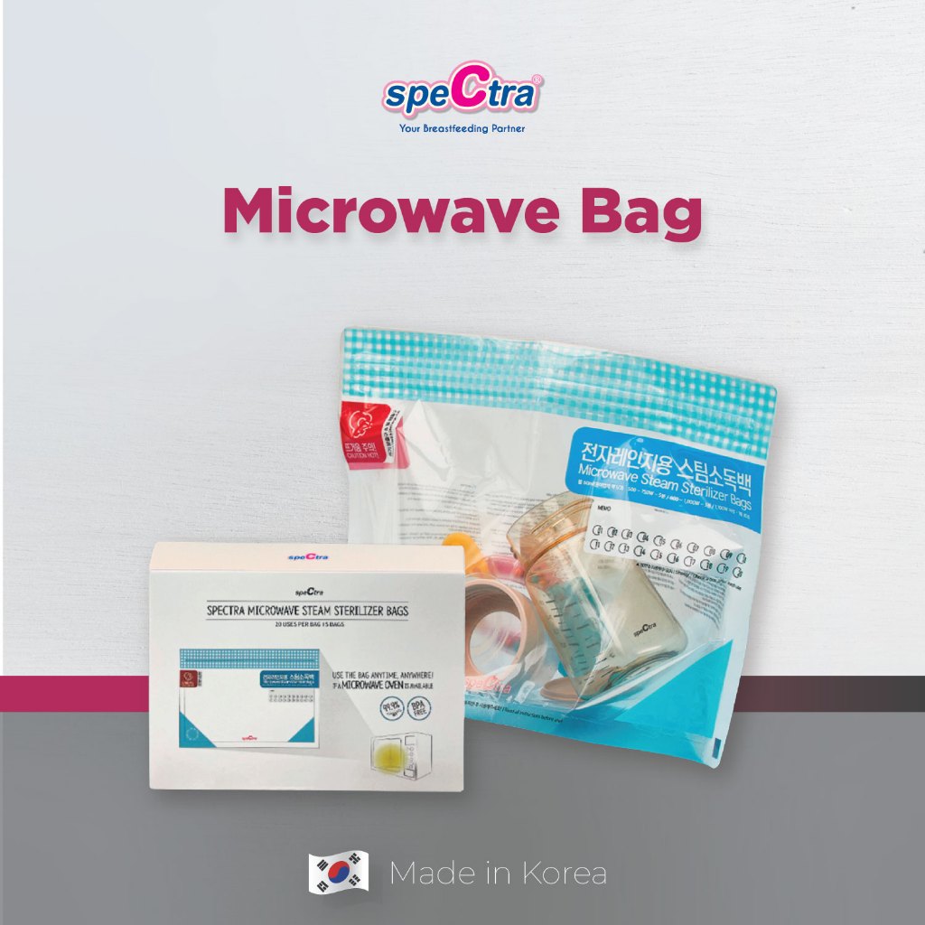 Kantong Sterilisasi Microwave Spectra Baby Reusable BPA Free 5 Pcs Set