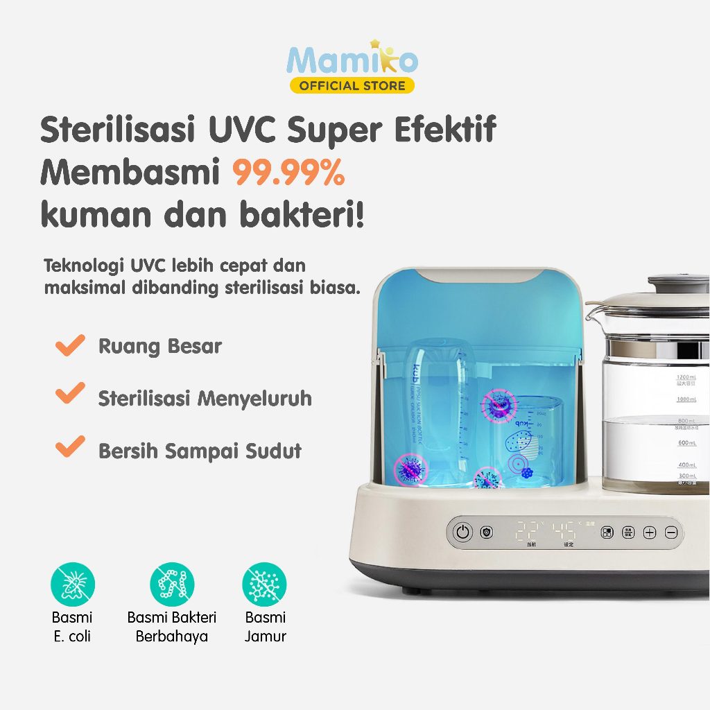 Mamiko KUB 3 in 1 Multifunction Milk Adjuster Sterilizer Warmer Penjaga Suhu 24 Jam Foto 3