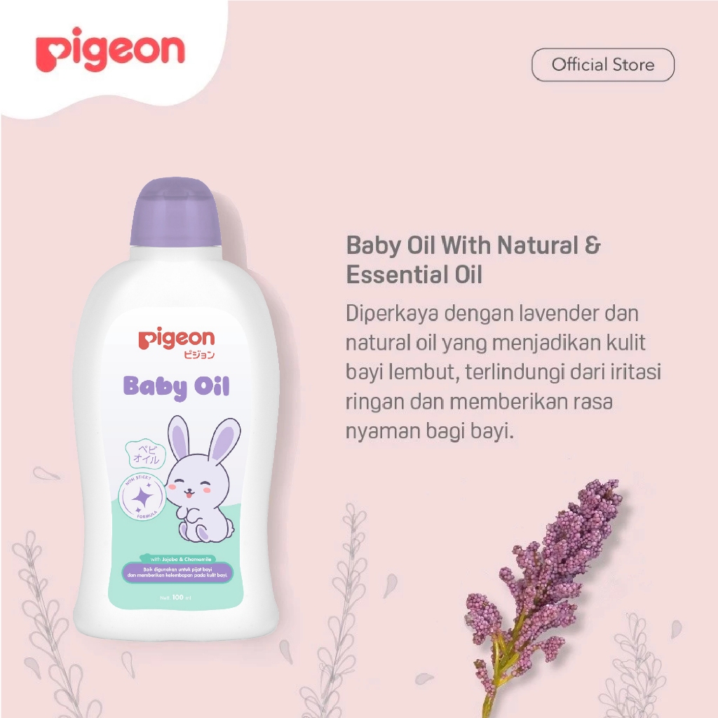 PIGEON Baby Oil 100ML Lavender Jojoba Chamomile Natural Essential Oil Foto 3