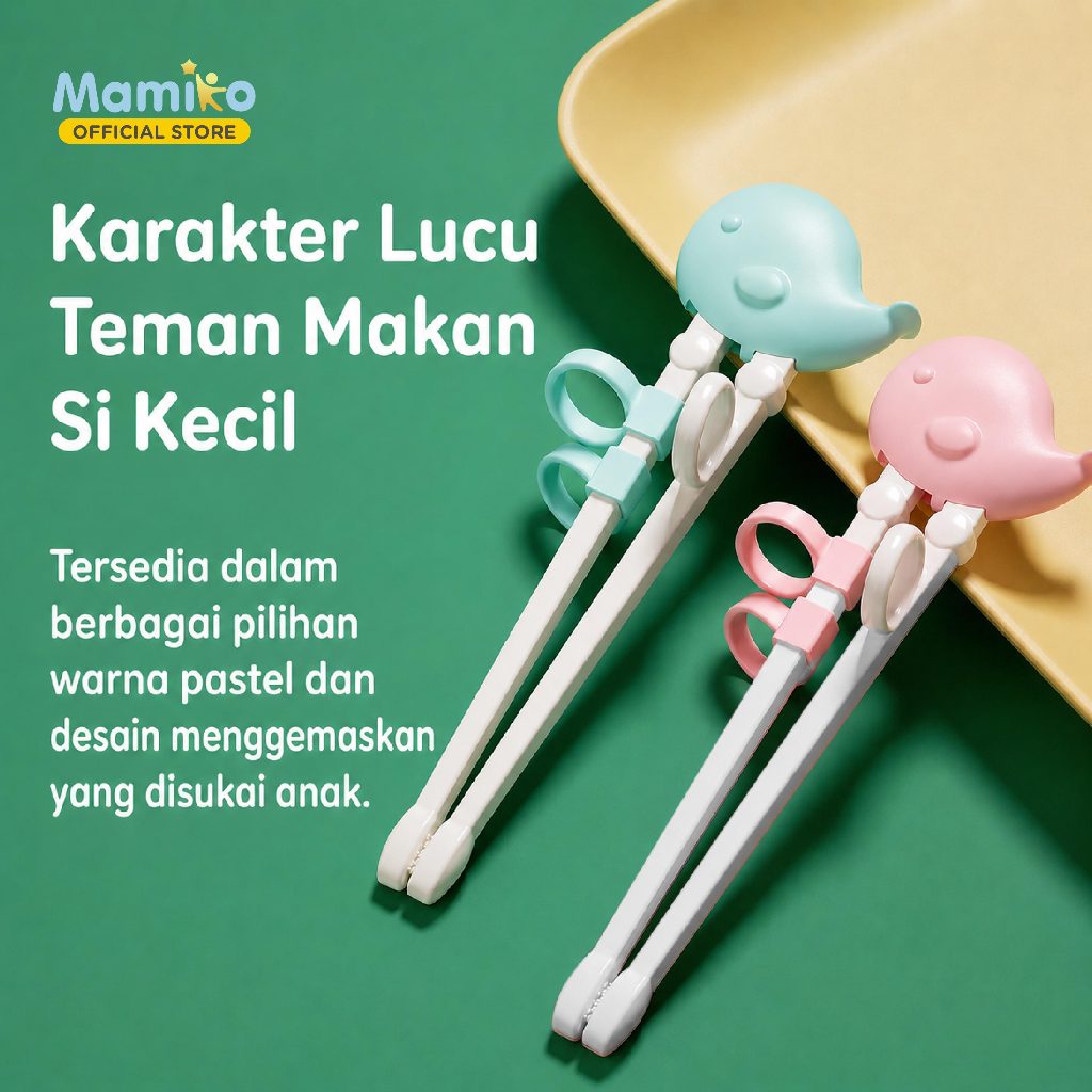 Mamiko Training Chopstick Anak Sumpit Belajar Sistem Cincin 4 Tahap Food Grade