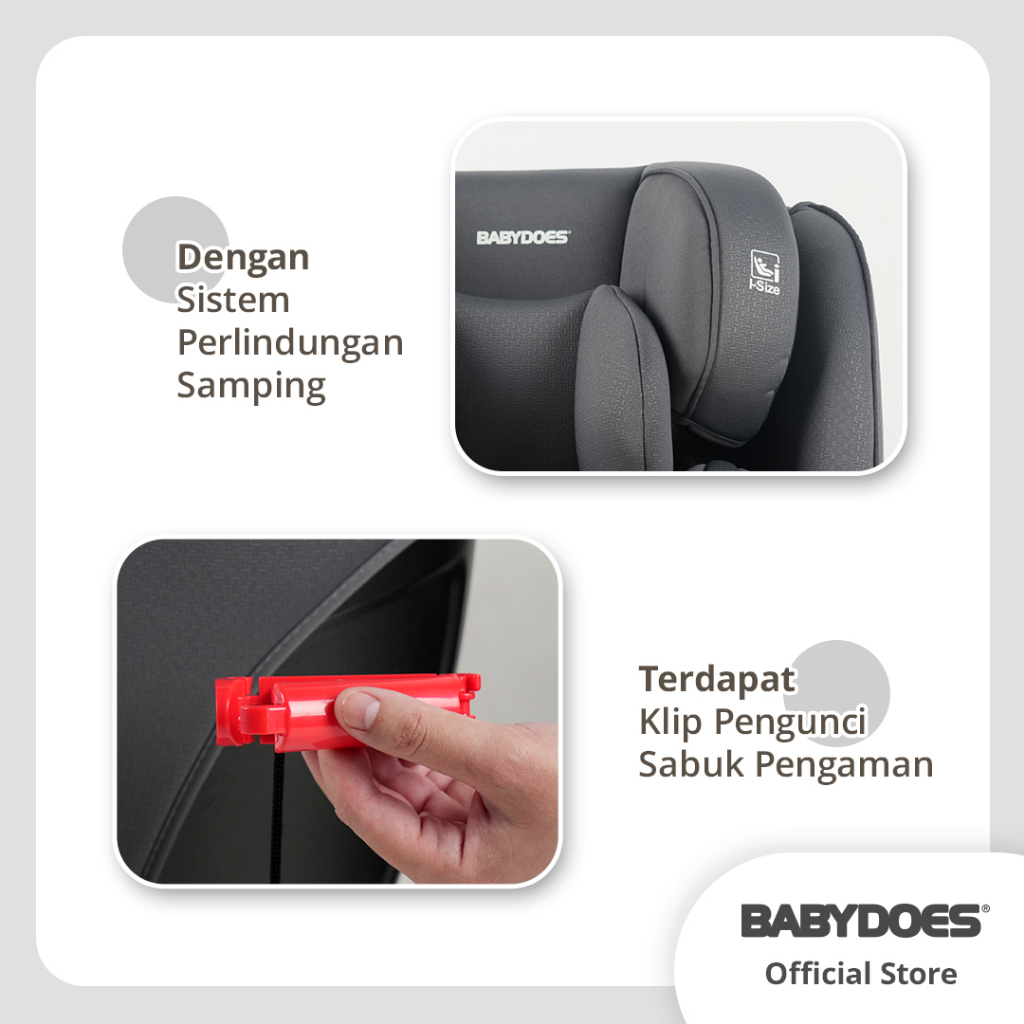 Babydoes Protect+ Car Seat ECE R129/03 Certified untuk Bayi Baru Lahir 4 Posisi Recline Foto 2