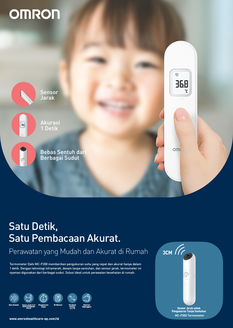 Termometer Dahi Digital Omron MC-F300 Infrared Tanpa Kontak Pengukur Suhu 1 Detik Foto 5