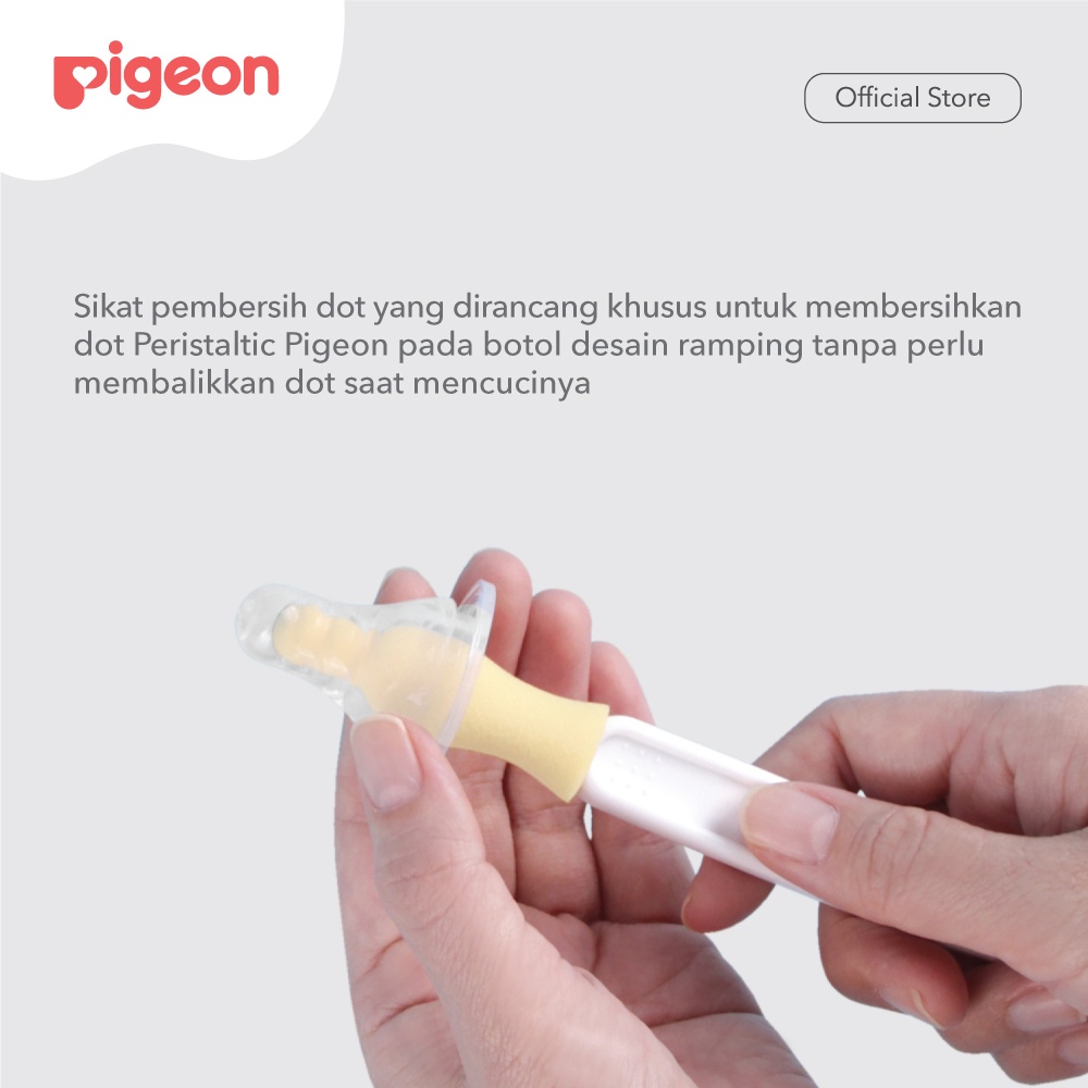Sikat Pembersih Dot Pigeon Peristaltic Original untuk Botol Susu Bayi 2 pcs Foto 2