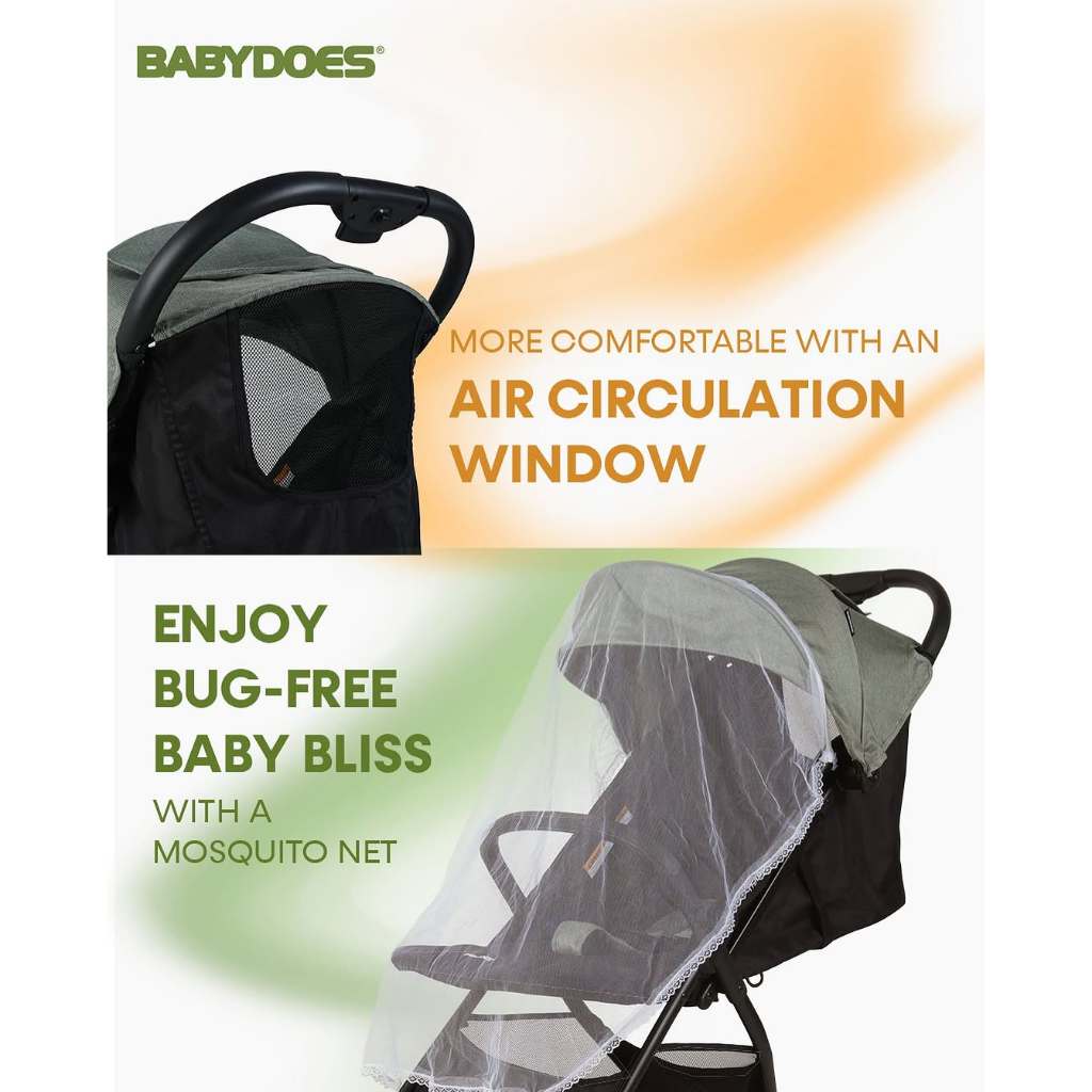 Babydoes Itzi 2.0 Stroller Auto-Fold Lightweight 5.9 kg Compact dengan Kelambu Foto 3